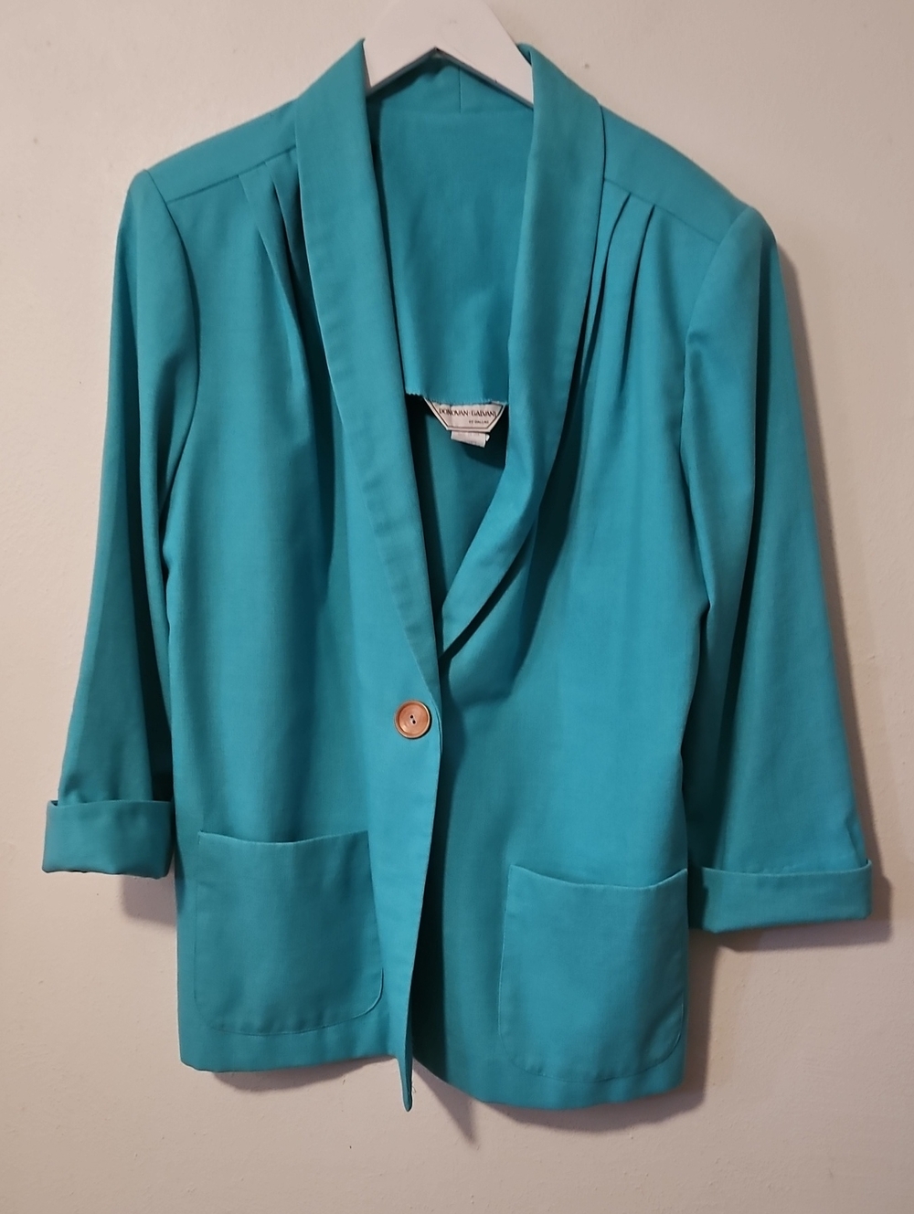 Donovan GALVANI VINTAGE Teal Single-Button Blazer Jacket 12